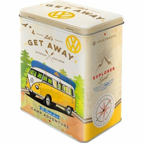 Scatola L Tin Box L VW Bulli - Let's Get Away, 14x20x10 cm