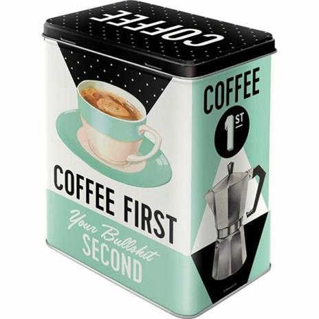 Scatola L Tin Box L Coffee First - 2