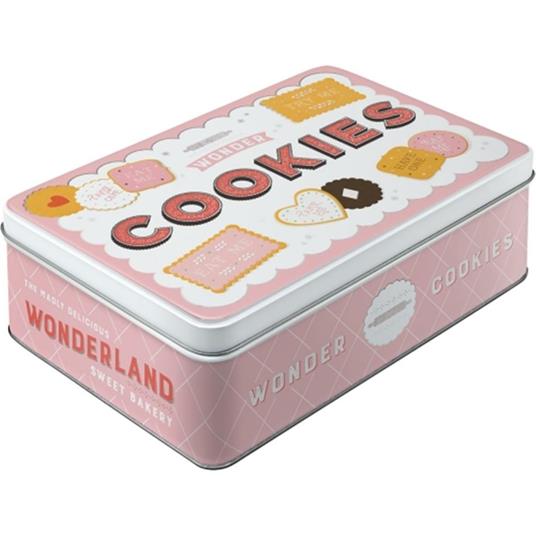 Scatola bassa Tin Box Flat Wonder Cookies, 16x7x23 cm