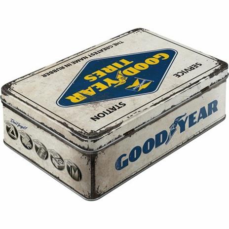 Scatola bassa Tin Box Flat Goodyear - Logo White - 2