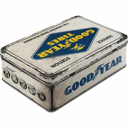Scatola bassa Tin Box Flat Goodyear - Logo White - 2
