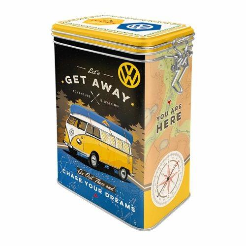 Scatola con chiusura ermetica Clip Top Box VW Bulli - Let's Get Away 11x18x8 cm