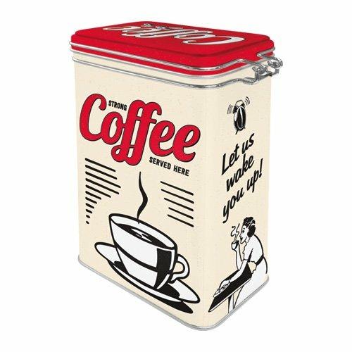 Scatola con chiusura ermetica Clip Top Box Strong Coffee Served Here, 11x18x8 cm - 2