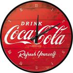 Orologio Wall Clock Coca-Cola - Logo Red Refresh Yourself, 31x6x31 cm