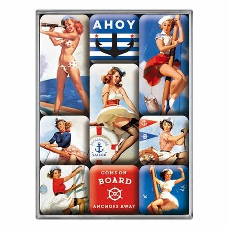 Set di 9 magneti Pin Up - Ahoy, 9x2x7 cm