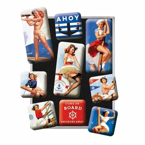Set di 9 magneti Pin Up - Ahoy, 9x2x7 cm - 2