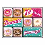 Set di 9 magneti Donuts, 9x2x7 cm