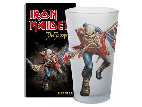 Kkl Iron Maiden Pint Glass The Trooper Logo Bicchiere In Vetro