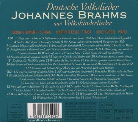 Deutsche Volkslieder Nr. 1 - CD Audio di Johannes Brahms - 2