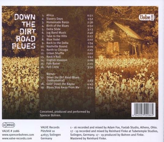 Down the Dirt Road Blues - CD Audio di Spencer Bohren - 2