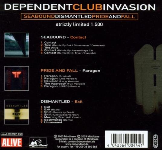 Dependent Club Invasion Vol.1 - CD Audio - 2