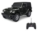 Jamara 405196 Jeep Wrangler JL 1:24 Nero 27 MHz Licenza Ufficiale, Fino a 1 Ora di autonomia a Circa 9 km/h, Dettagli Perfettamente riproduzionati, Lavorazione di Alta qualità, Colore