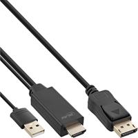 InLine Cavo convertitore da HDMI a DisplayPort, 4K, nero, dorato, 1,5m ...