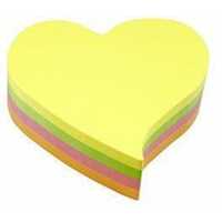 Cartoleria Cubo sagomato Cuore da 200 sticky notes adesivi fluo - 70x70 Info