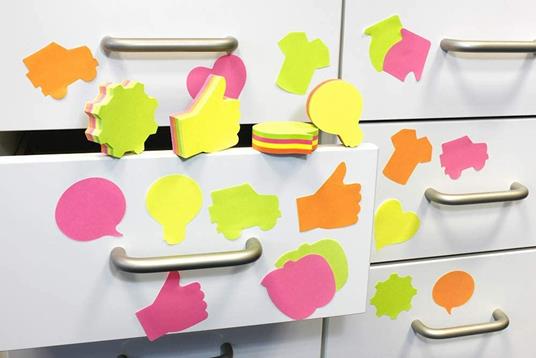 Cubo sagomato Freccia da 200 sticky notes adesivi fluo - 70x70 - 3