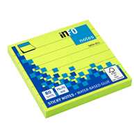 Cartoleria Foglietti Adesivi Verde Fluo Righe Info Notes