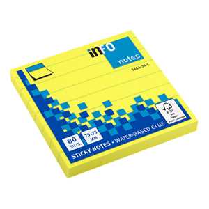Confezione 12 Pezzi Blocchetti Adesivi Giallo Fluo Righe