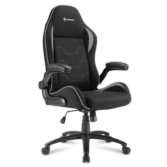 Sharkoon Elbrus 1 Sedia per gaming universale Seduta imbottita Nero, Grigio - 3
