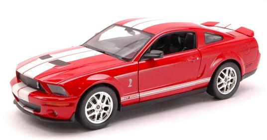 Shelby Cobra Gt 500 2007 Red W/ White Stripes 1:24 Model We1542