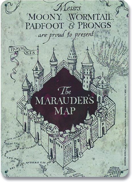 Harry Potter Tin Sign Mappa Del Malandrino 15 X 21 Cm Logoshirt