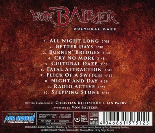 Cultural Daze - CD Audio di Von Baltzer - 2