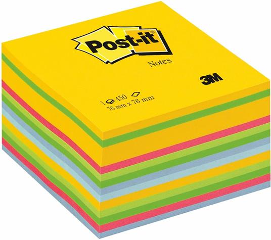 3M Post-it. Cubo 450 Foglietti Post-it. Colori Ultracolor