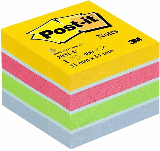3M Post-it. Mini Cubo 400 Foglietti Post-it
