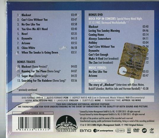 Blackout (50th Anniversary Deluxe Edition) - CD Audio + DVD di Scorpions - 2
