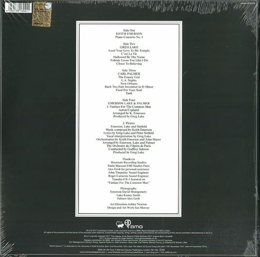Works vol.1 - Vinile LP di Keith Emerson,Carl Palmer,Greg Lake,Emerson Lake & Palmer - 2