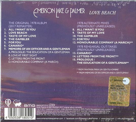 Love Beach - CD Audio di Emerson Lake & Palmer - 2