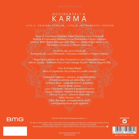 Occidentali's Karma (Sanremo 2017 - Coloured Vinyl) - Vinile 7'' di Francesco Gabbani - 2