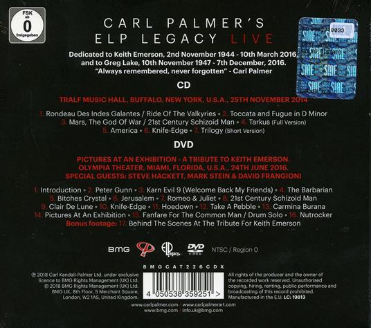 Carl Palmer's ELP Legacy. Live - CD Audio + DVD di Carl Palmer - 2