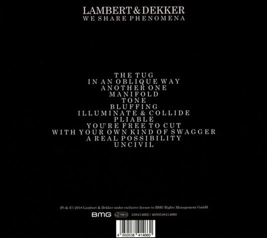We Share Phenomena - CD Audio di Lambert and Dekker