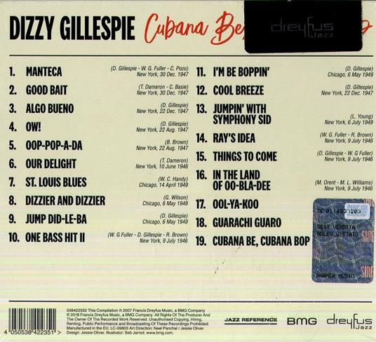 Cubana Be, Cubana Bop - CD Audio di Dizzy Gillespie - 2