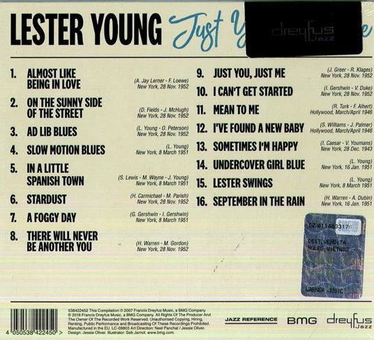 Just You, Just Me - CD Audio di Lester Young - 2