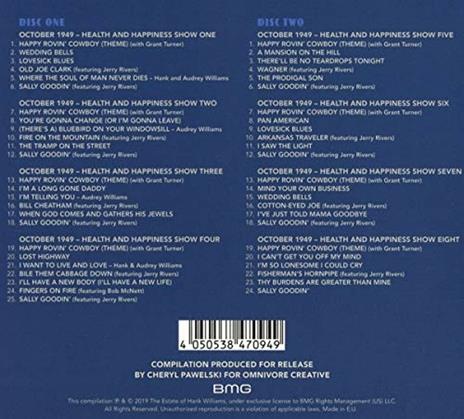 The Complete Health and Happiness Recordings (Remastered) - CD Audio di Hank Williams - 2