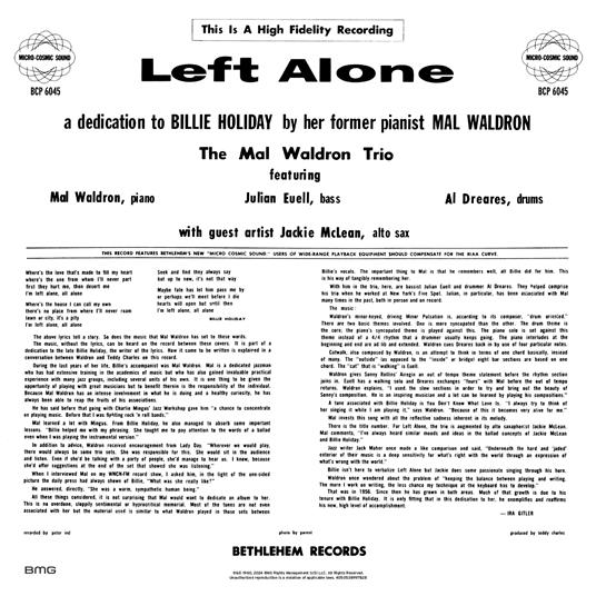 Left Alone - Vinile LP di Mal Waldron - 4