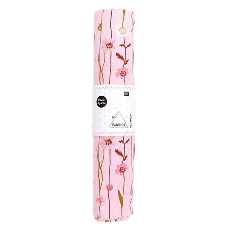 Tessuto di cotone fiori dei campi 50 x 140 cm 122 g / m² - Rosa - 2