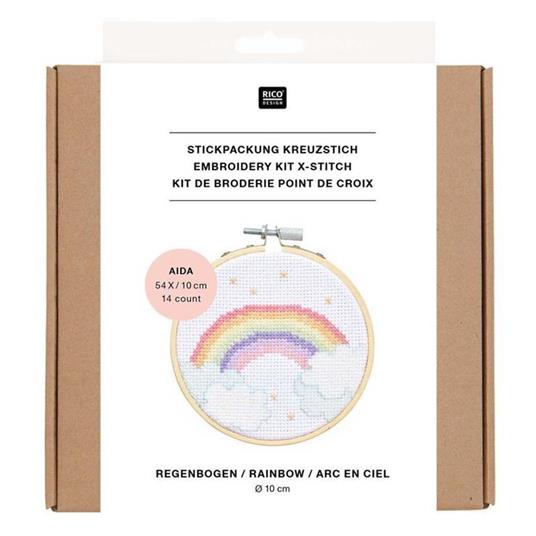 Kit ricamo punto croce - arcobaleno - Rico Design - Cartoleria e scuola