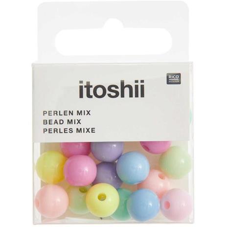 24 perle rotonde 10 mm - Rainbow pastello
