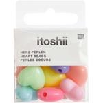 10 perline Hearts - pastello