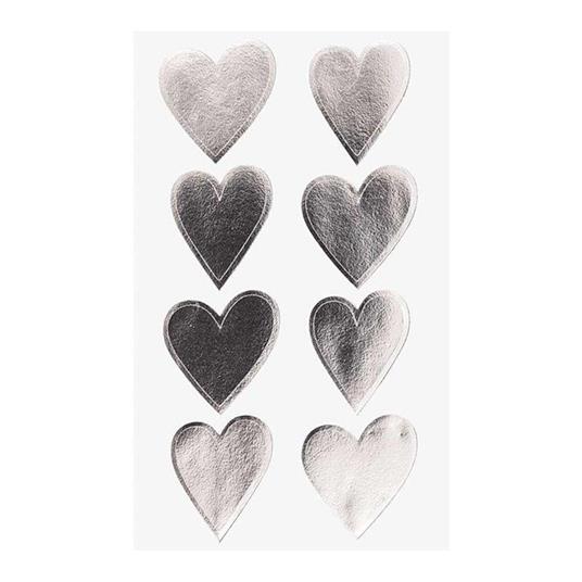 4 fogli di adesivi cuore d'argento - Rico Design - Cartoleria e