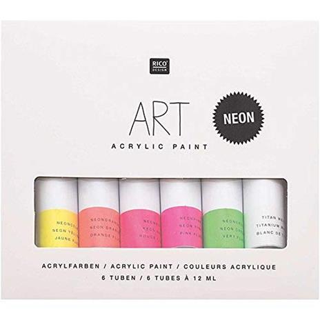 Rico Acrylic Set Neon, 6 x 12 ml, colori acrilici