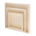 3 vassoi quadrati in legno 100% FSC