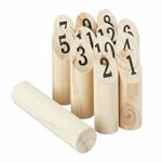 Relaxdays Kubb Vichingo, Gioco di Lancio Finlandese, Esterno, per Adulti e Bambini, Legno Naturale Gioventù Unisex, Marrone, 13 Pezzi