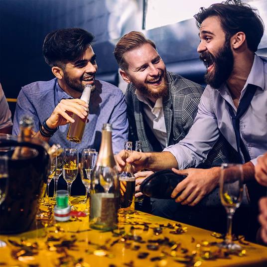 Relaxdays Gioco della Bottiglia Alcolico, Spin The, Freccia Rossa, Bicchiere 2 cl, Divertente, Shot Spinner, Grigio, Argento, 1 Pz - 3