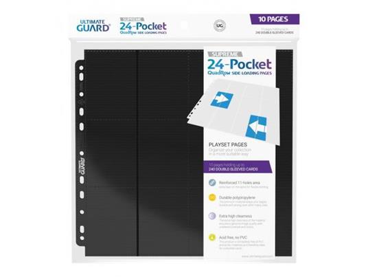 Ultimate Guard 24-Pocket QuadRow Pages Side-Loading Black (10) - 2