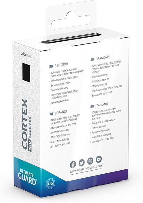 Ultimate Guard Cortex Sleeves Standard Size Black (100) Ultimate Guard - 4