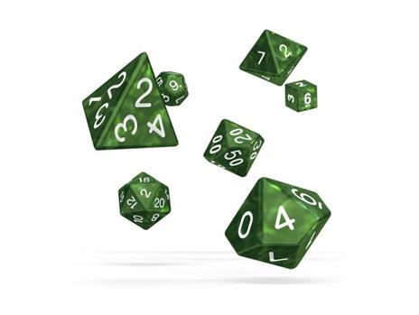 Oakie Doakie Dice RPG Set Marble - Green (7) Oakie Doakie Dice