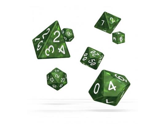 Oakie Doakie Dice RPG Set Marble - Green (7) Oakie Doakie Dice